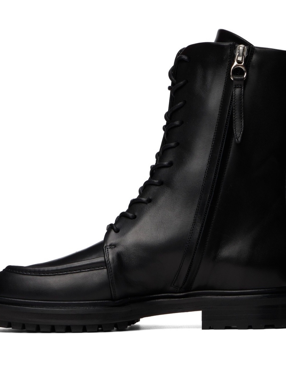 Aeyde Tate Black High Polished Lace-Up Boots - Picture 11 of 12